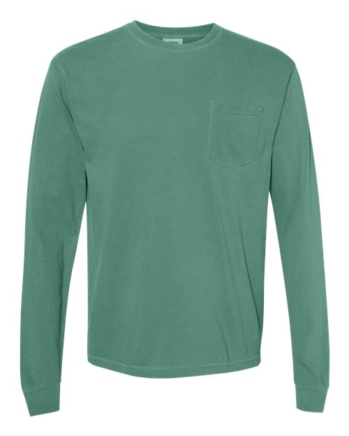 Unisex Garment-Dyed Heavyweight Long Sleeve Pocket T-Shirt - 3444