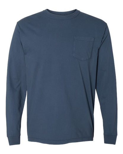 Unisex Garment-Dyed Heavyweight Long Sleeve Pocket T-Shirt - 3444