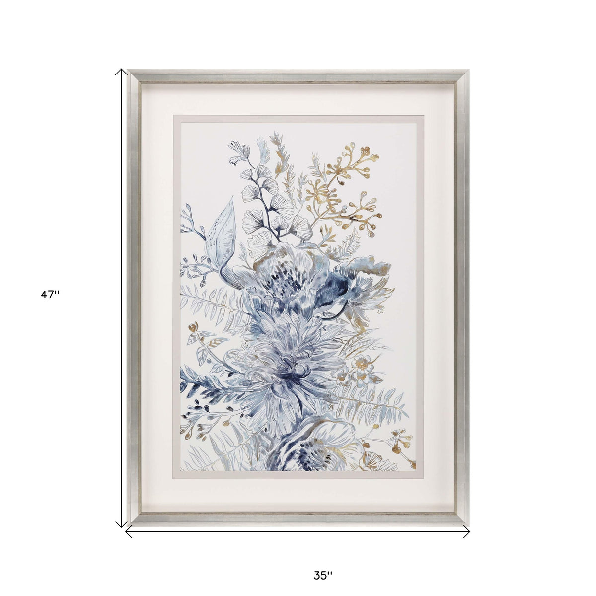 Royal Blue I Framed Art Silver Picture Frame Print Wall Art