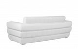 Two Piece Indoor White Italian Leather Five Person Seating Set