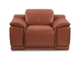 Three Piece Indoor Camel Italian Leather Six Person Seating Set