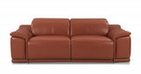 Three Piece Indoor Camel Italian Leather Six Person Seating Set