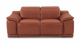 Two Piece Indoor Camel Italian Leather Five Person Seating Set