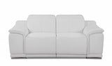 Two Piece Indoor White Italian Leather Five Person Seating Set
