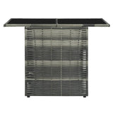 3 Piece Bistro Set with Cushions Poly Rattan Gray