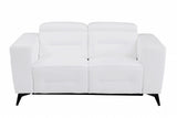 Three Piece Indoor White Italian Leather Six Person Seating Set