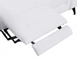 Three Piece Indoor White Italian Leather Six Person Seating Set