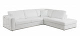 White Italian Leather Reclining L Shaped Two Piece Corner Sectional