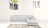 White Italian Leather Reclining L Shaped Two Piece Corner Sectional