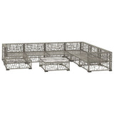 8 Piece Patio Lounge Set with Cushions Poly Rattan Gray