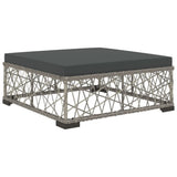 8 Piece Patio Lounge Set with Cushions Poly Rattan Gray
