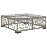 8 Piece Patio Lounge Set with Cushions Poly Rattan Gray