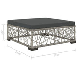 8 Piece Patio Lounge Set with Cushions Poly Rattan Gray
