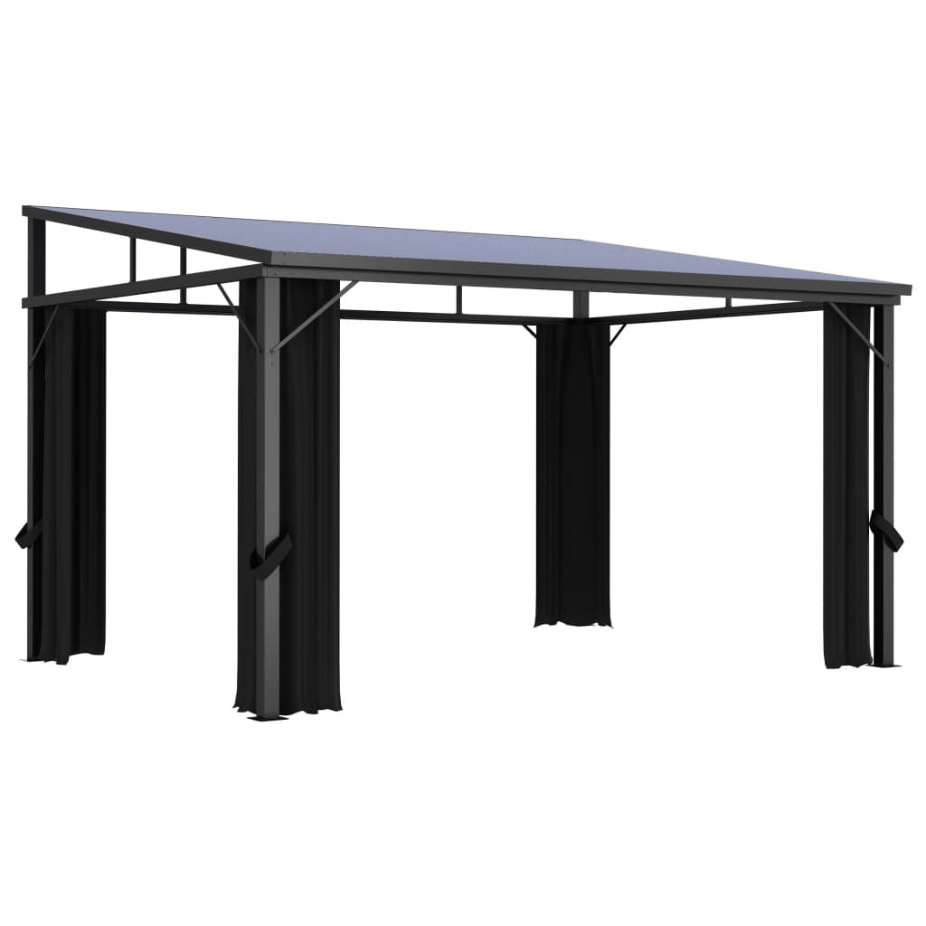 Gazebo with Curtain 13.3'x9.6'x8'Anthracite