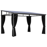 Gazebo with Curtain 13.3'x9.6'x8'Anthracite