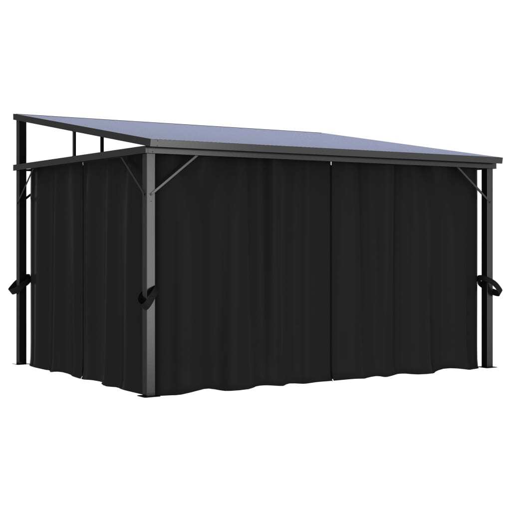 Gazebo with Curtain 13.3'x9.6'x8'Anthracite