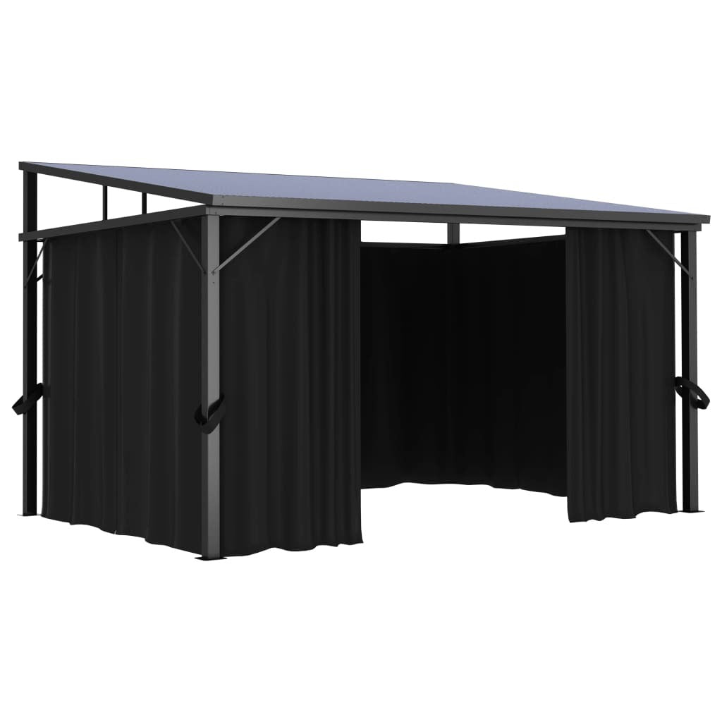 Gazebo with Curtain 13.3'x9.6'x8'Anthracite
