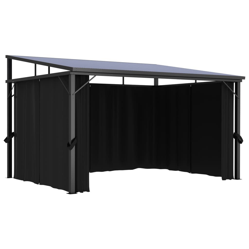 Gazebo with Curtain 13.3'x9.6'x8'Anthracite