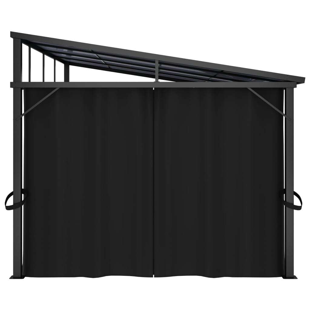Gazebo with Curtain 13.3'x9.6'x8'Anthracite