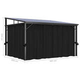 Gazebo with Curtain 13.3'x9.6'x8'Anthracite