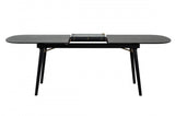 71" Black Rectangular Manufactured Wood Butterfly Leaf Dining Table