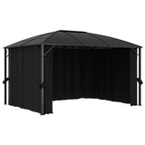 Gazebo with Curtains 157.5"x118.1"x104.3" Anthracite