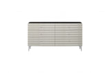 62" Grey Manufactured Wood Six Drawer Double Dresser