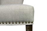 Set of Two Ivory And Brown Upholstered Fabric Dining Parsons Chairs