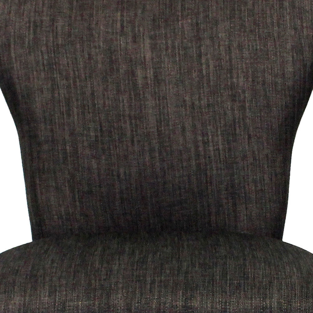 Set of Two Dark Gray And Brown Upholstered Fabric Dining Parsons Chairs