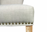 Set of Two Ivory And Natural Upholstered Fabric Dining Parsons Chairs
