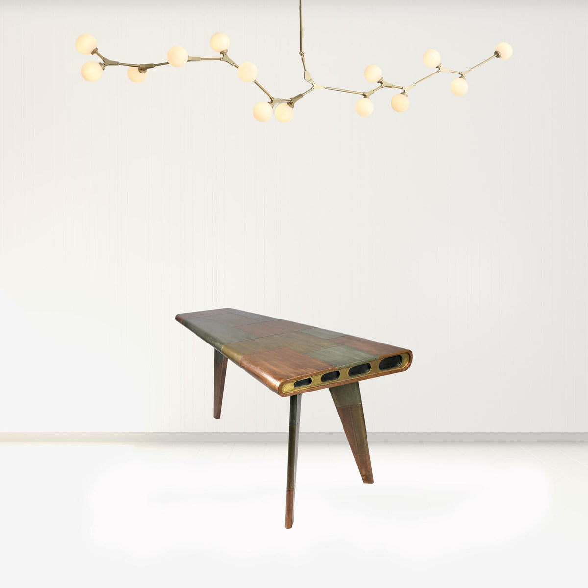 55" Copper Aluminum Writing Desk