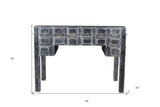 46" Black Solid Wood Writing Desk With Seven Drawers