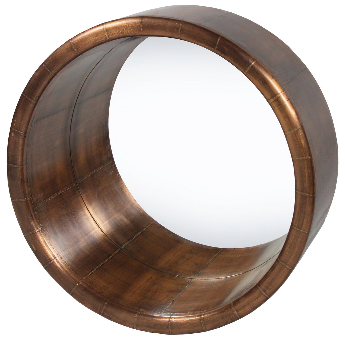 21" Copper Round Metal Framed Accent Mirror