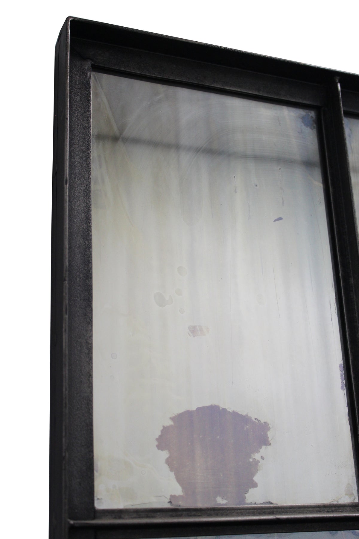 72" Black Metal Framed Full Length Antiqued Glass Hanging Mirror