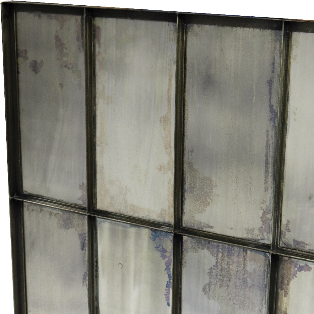 40" Black Square Metal Framed Accent Mirror