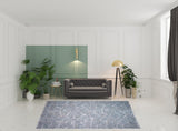 8' X 10' Turquoise Abstract Power Loom Stain Resistant Area Rug