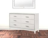 63" White Solid and Manufactured Wood Six Drawer Double Dresser