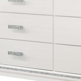 63" White Solid and Manufactured Wood Six Drawer Double Dresser