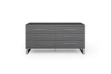 59" Grey Solid And Manufactured Wood Six Drawer Dresser