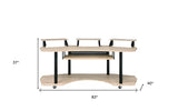 83" Natural and Black Music Recording Studio Desk