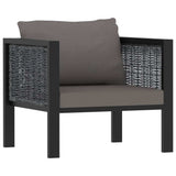 6 Piece Patio Lounge Set with Cushions Poly Rattan Anthracite