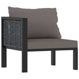 6 Piece Patio Lounge Set with Cushions Poly Rattan Anthracite