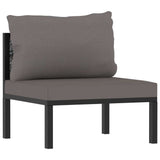 6 Piece Patio Lounge Set with Cushions Poly Rattan Anthracite