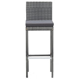 5 Piece Patio Bar Set Poly Rattan and Acacia Wood Gray