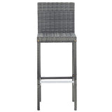 5 Piece Patio Bar Set Poly Rattan and Acacia Wood Gray
