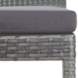 5 Piece Patio Bar Set Poly Rattan and Acacia Wood Gray