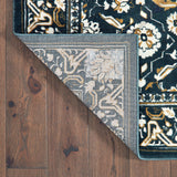 10' X 13' Blue and Ivory Oriental Power Loom Area Rug