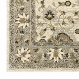 10' X 13' Beige Grey Brown And Charcoal Oriental Power Loom Stain Resistant Area Rug