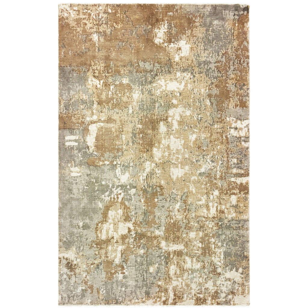 6' X 9' Gray Abstract Hand Loomed Area Rug