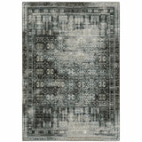7' X 10' Gray and Ivory Oriental Power Loom Area Rug